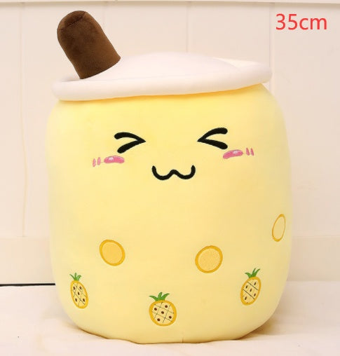 Cute Fruit Drink Plush Stuffed Soft Strawberry Milk Tea Plush Boba Tea Cup Toy Bubble Tea Pillow Cushion Kids Gift - Cindi Book