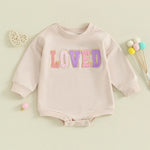 Infant Toddler Long Sleeve Alphabet Embroidery Romper - Cindi Book