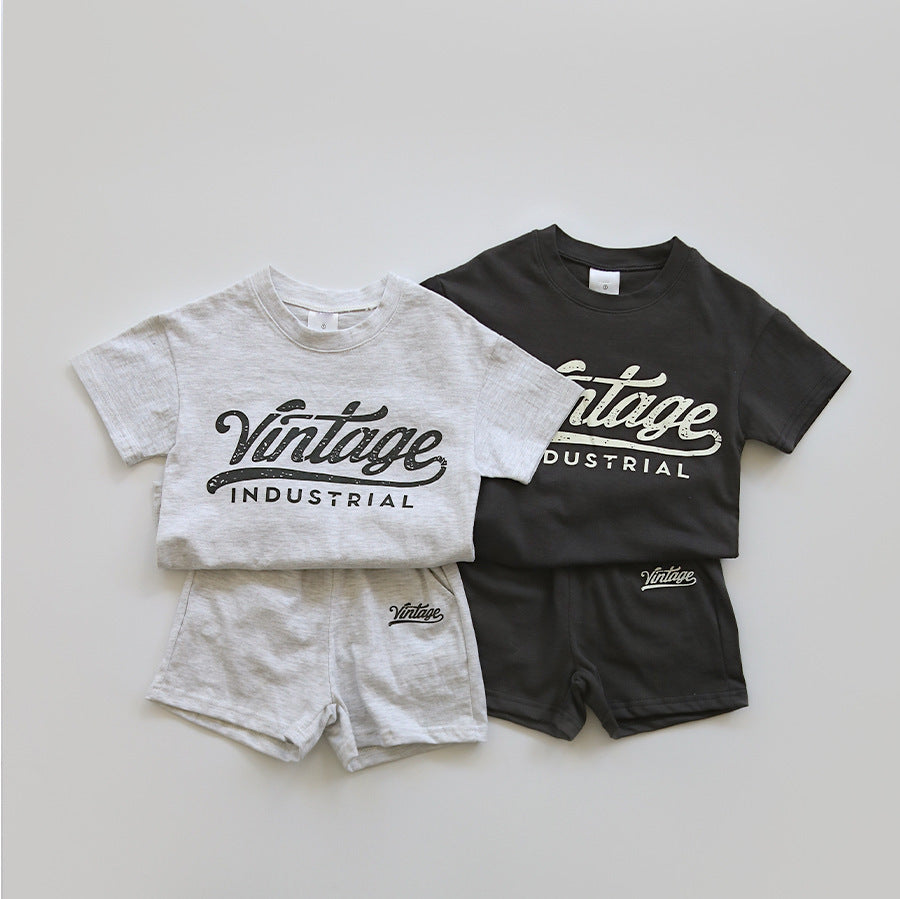 Sports And Leisure Suit Baby Western Style Cotton Letters Suit - Cindi Book