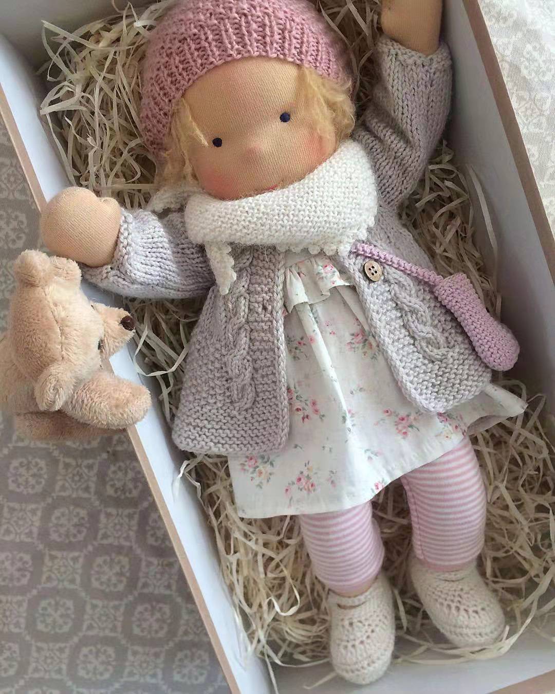 Handmade Plush Doll Golden Curly Girl Finished Product - Cindi Book