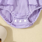 Toddler Flounced Sleeve Shoulder Strap Romper Girls' Spring And Autumn - Cindi Book