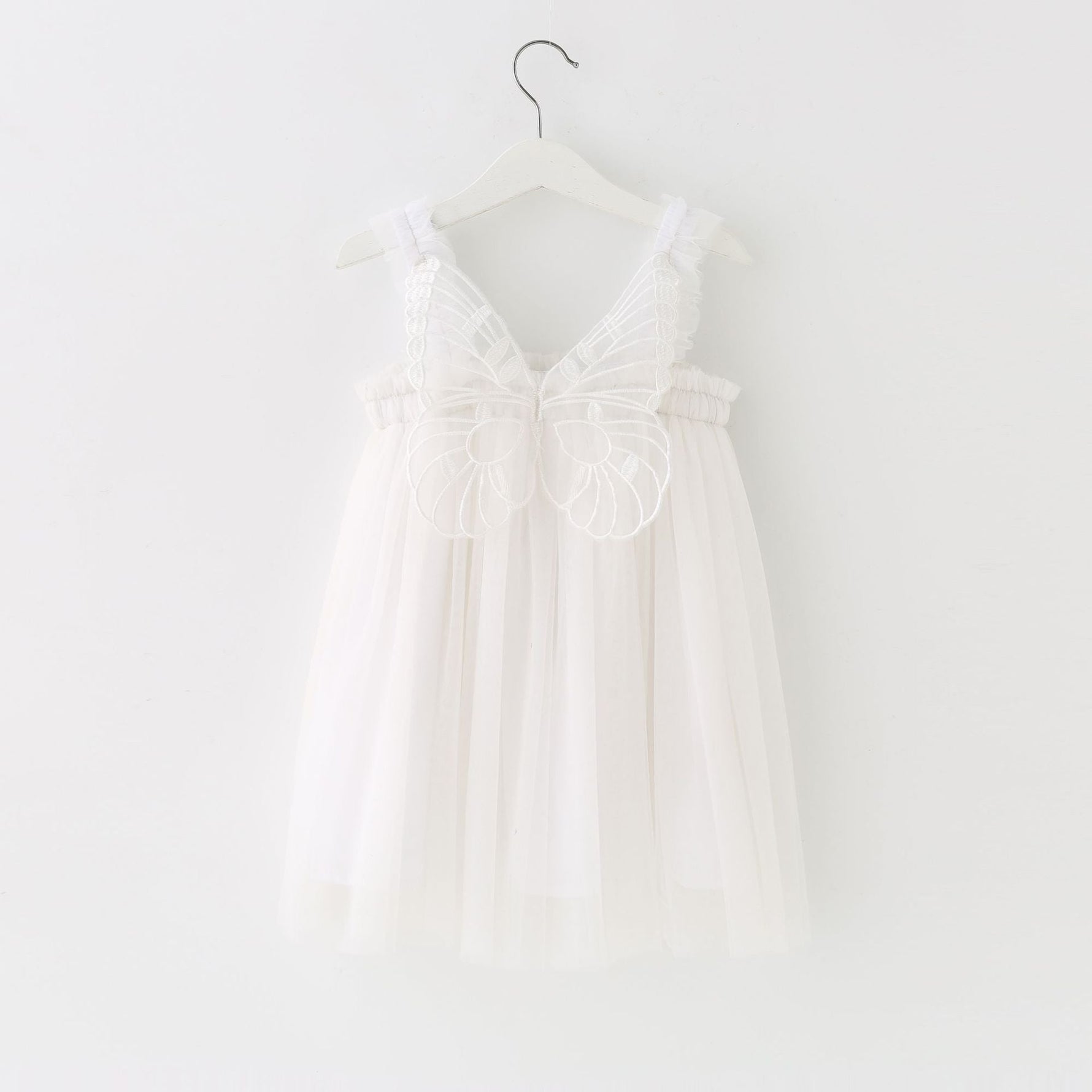 Children's Mesh Dress Sling Birthday Dress Pettiskirt Three-dimensional Angel Wings Fairy Fashionable Skirt - Cindi Book