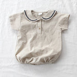 Ultra-thin Cool Lapel Baby College Style Jumpsuit - Cindi Book