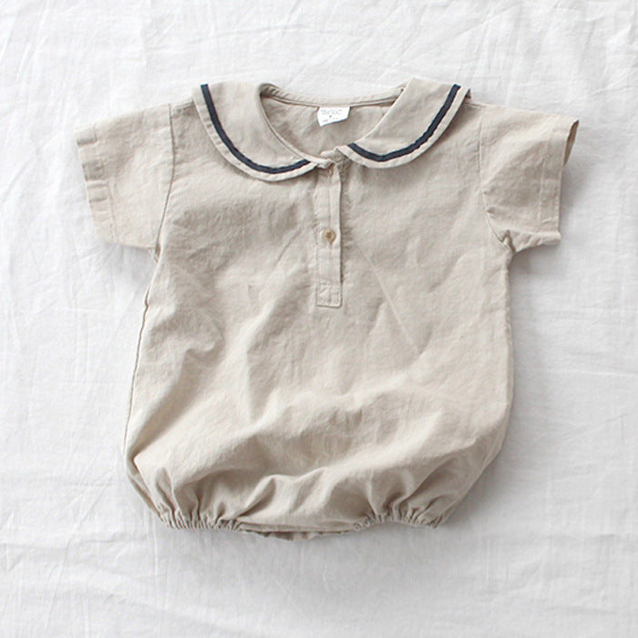 Ultra-thin Cool Lapel Baby College Style Jumpsuit - Cindi Book