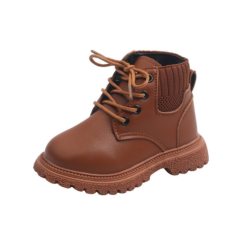 Children's Boots Martin Boys Leather Low-Cotton Cotton Girls Baby - Cindi Book
