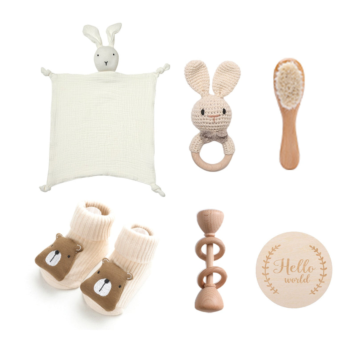Infant Comfort Rattle Rabbit Bath Towel Gift Set - Cindi Book