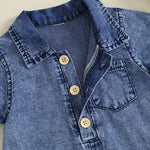 Boy's Western Style Solid Color Short Sleeve Rompers - Cindi Book