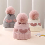 Baby Hat Double-layer Thickened Jacquard Heart - Cindi Book