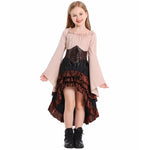 Halloween Retro Front Short Back Long Irregular Ruffled High Waist Dress Up - Cindi Book
