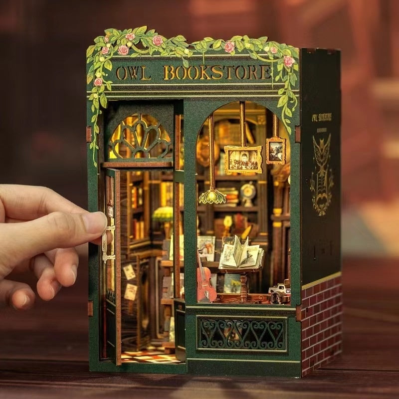 Owl Bookstore Wooden Assembly DIY Handmade Book Stand - Cindi Book
