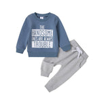 Casual Round Neck Letter Print Sweater Trousers Suit - Cindi Book