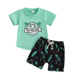 Cute Casual Sports Wind Beach Style Embroidery T-shirt Shorts Set - Cindi Book