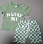 Round Neck Short Sleeve Plaid Shorts Two-piece Set - Cindi Book