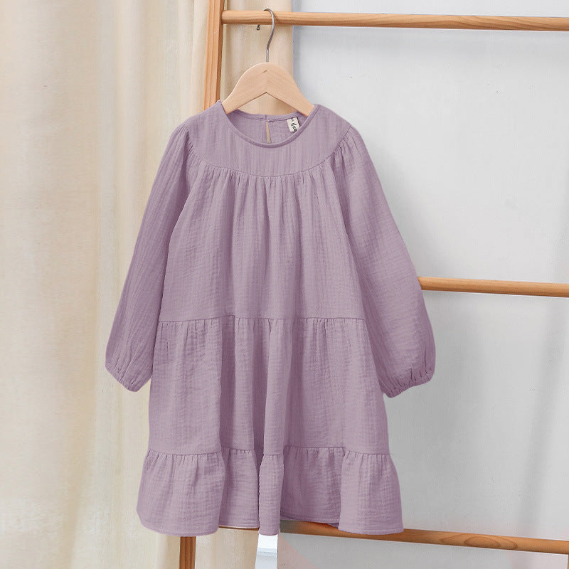 Baby Girl Pure Cotton Long Sleeve Bottoming Dress Is Sweet And Cute - Cindi Book