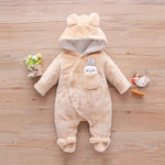 Solid Color Cartoon Baby One-piece Thick Cotton Velvet Suit - Cindi Book