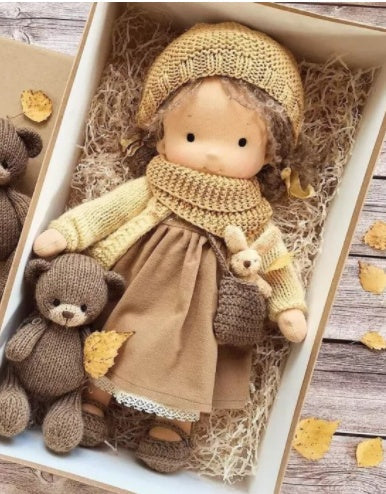 Handmade Plush Doll Golden Curly Girl Finished Product - Cindi Book