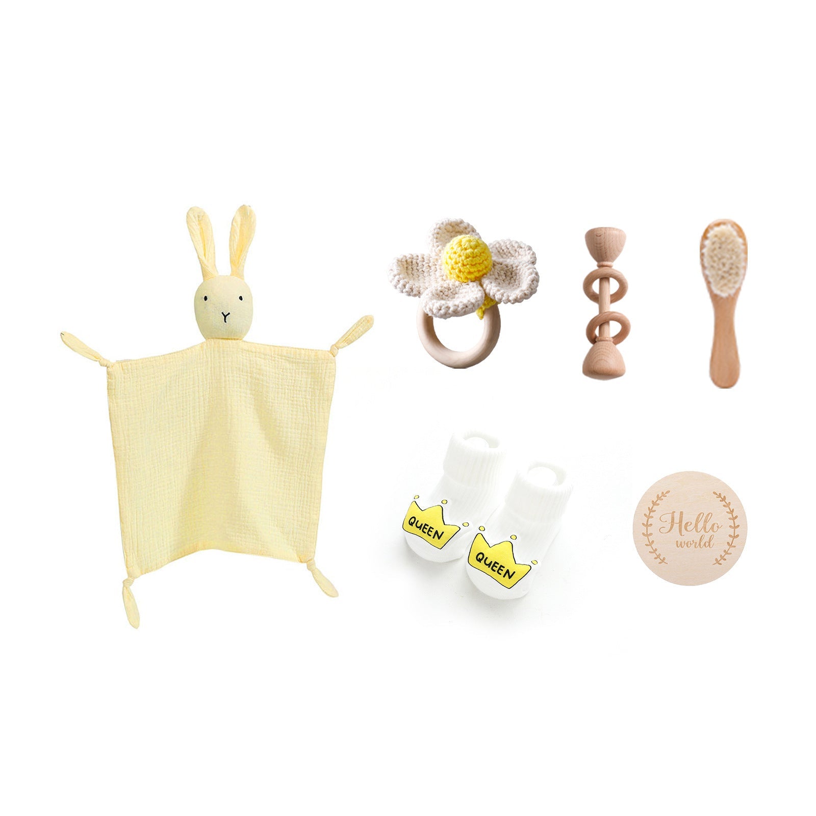 Infant Comfort Rattle Rabbit Bath Towel Gift Set - Cindi Book