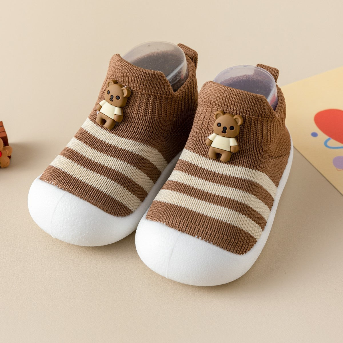 Casual Simple Soft Bottom Non-slip Cartoon Striped Toddler Shoes - Cindi Book