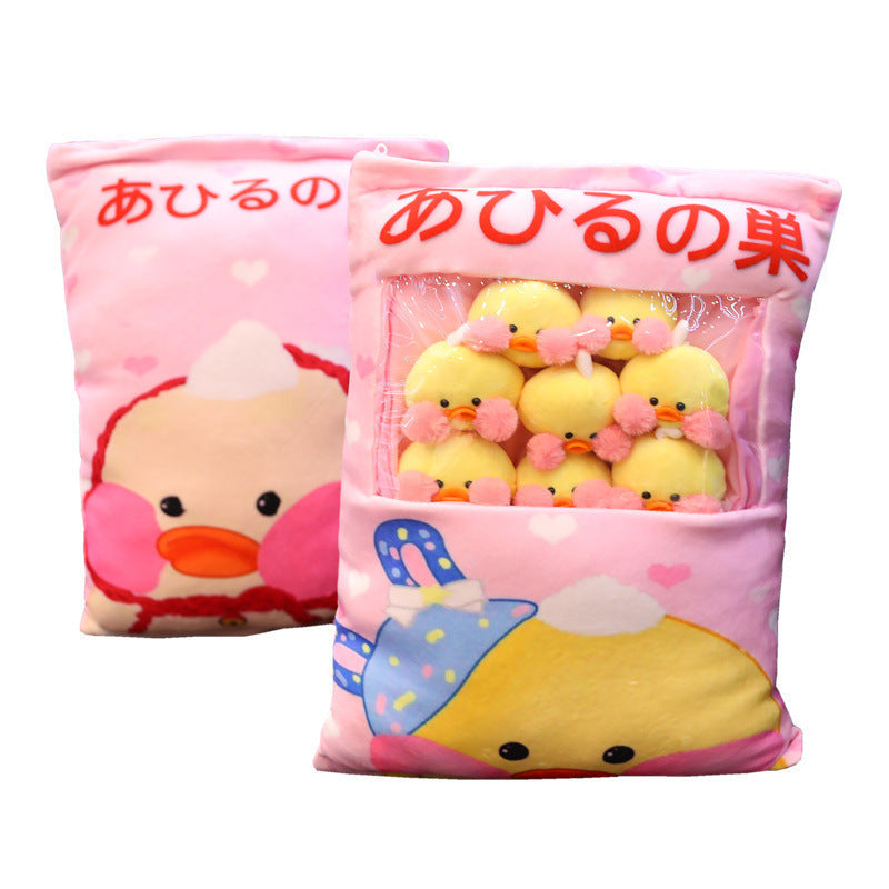Kawaii 8pcs LaLafanfan Cafe Duck Plush Balls Bag Snack Toy Pillow - Cindi Book
