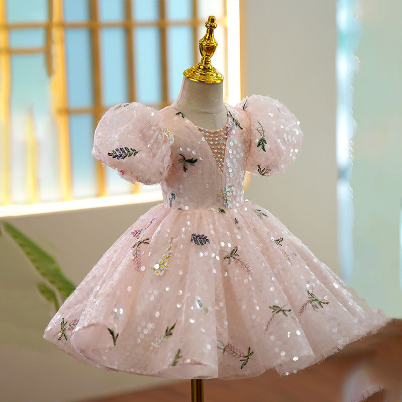 New Floral Princess Dress For Flower Girls Hostpresenter And Piano Performance Outfit - Cindi Book