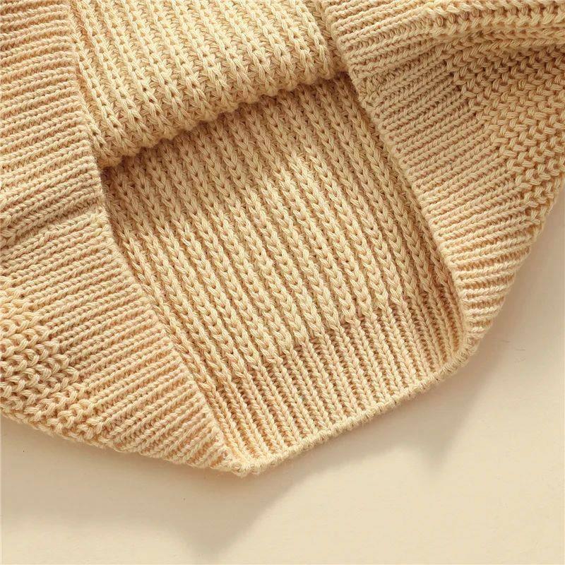 Girls Solid Color Crew Neck Casual Sweater