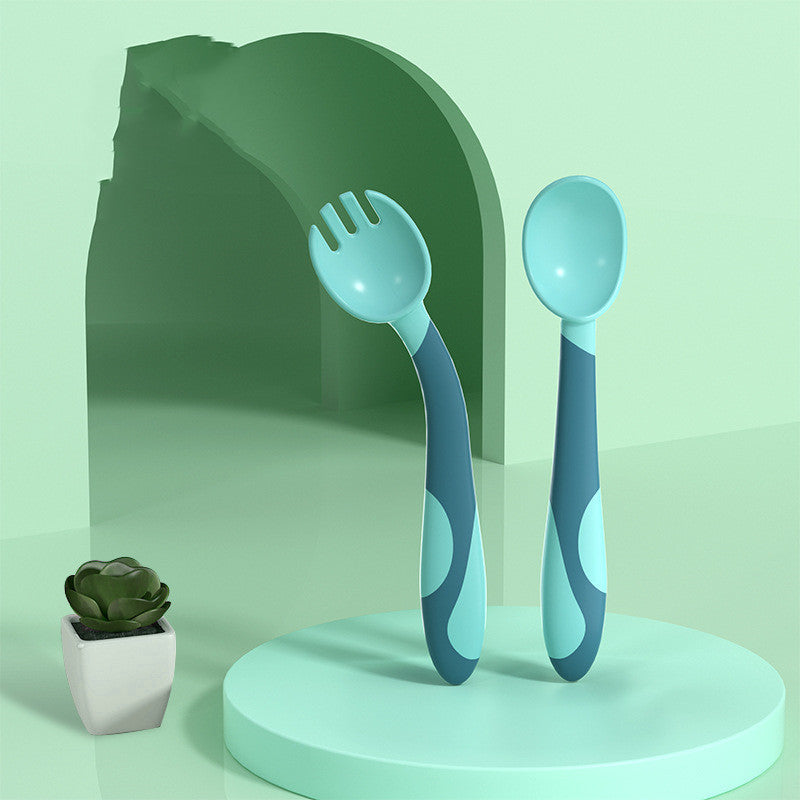 Baby Training Fork Spoon Twist Spoon Children's Tableware Set - Cindi Book