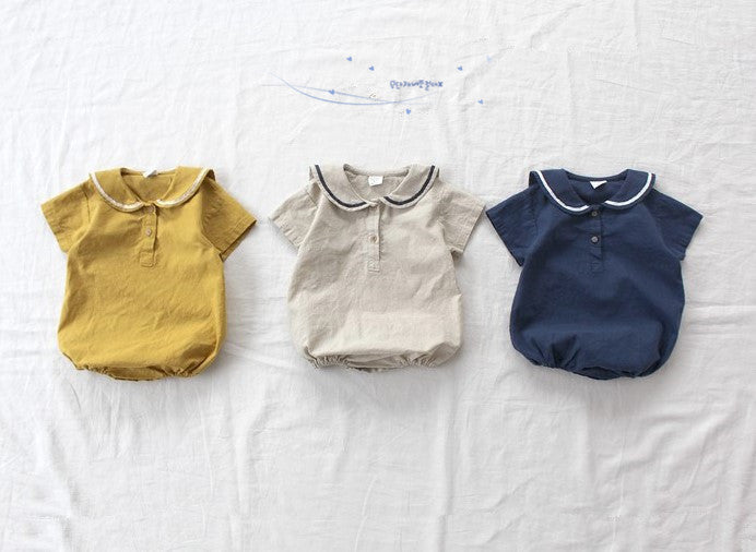 Ultra-thin Cool Lapel Baby College Style Jumpsuit - Cindi Book