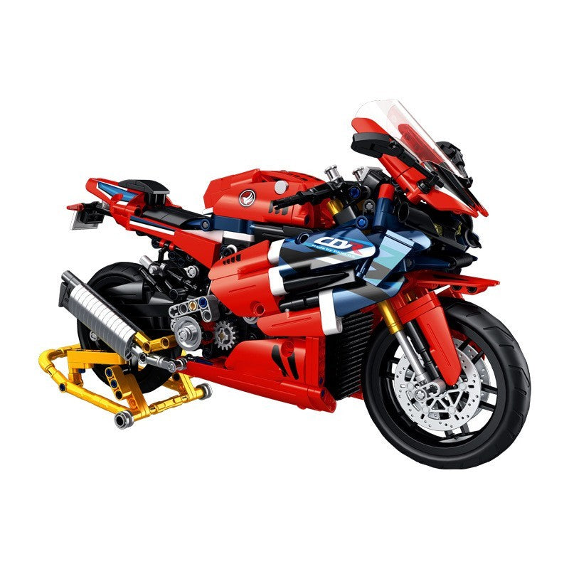 Tabletop Decoration Assembly Building Blocks Model Boy Toy Motorcycle - Cindi Book