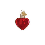 Old World Christmas Small Red Heart Ornament - hand-blown glass Christmas tree ornament (view 2)