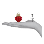 Old World Christmas Small Red Heart Ornament - hand-blown glass Christmas tree ornament (view 3)