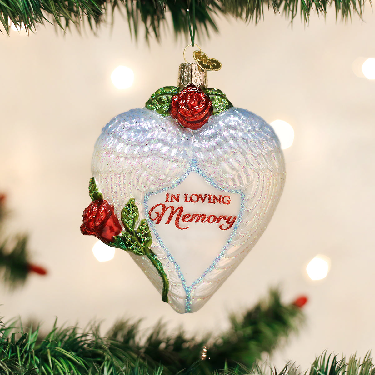 Old World Christmas In Loving Memory Ornament - hand-blown glass Christmas tree ornament