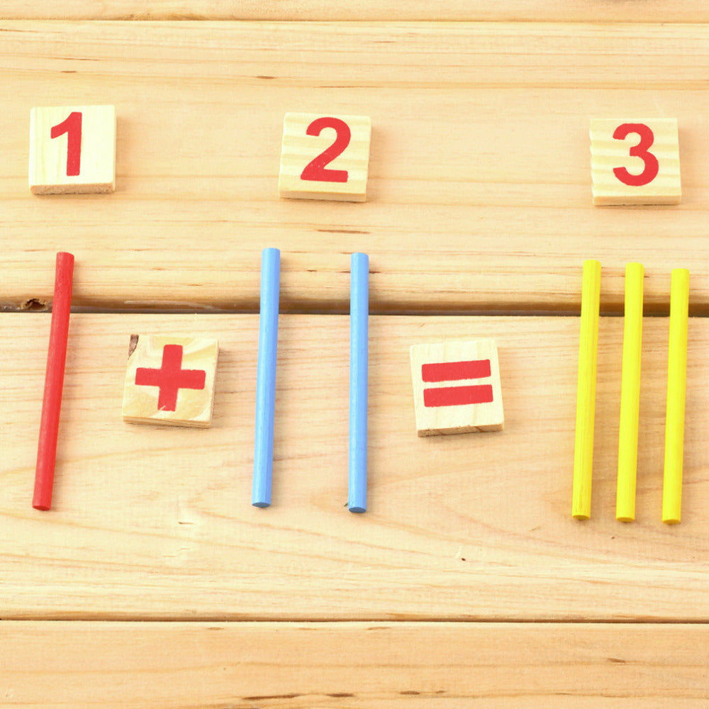 Math Manipulatives Wooden Counting Sticks Intelligence Montessori Math Wooden Color Calculation Education Enlightenment Toy - Cindi Book