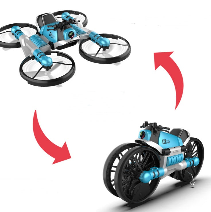 WiFi FPV RC Drone Motorcycle 2 in 1 Foldable Helicopter Camera 0.3MP Altitude Hold RC Quadcopter Motorcycle Drone 2 in 1 Dron - Cindi Book