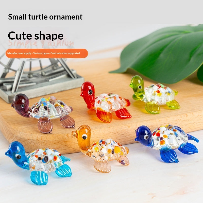 Handmade Glass Craft Little Turtle Ornament - Cindi Book