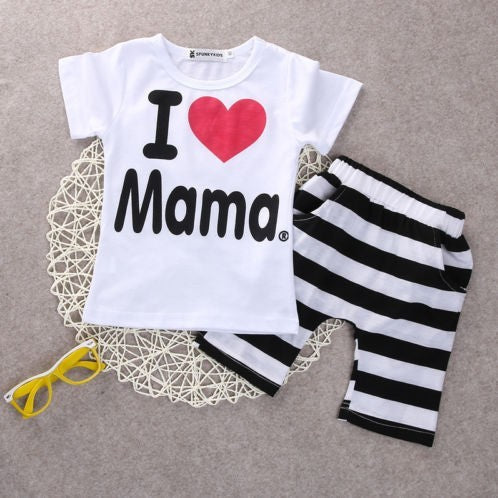 Short Sleeve T-Shirt Print Kids Set