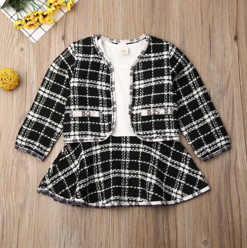 Long-sleeved Dresses Two-piece Children's Baby Small Incense Wind Suit - Cindi Book