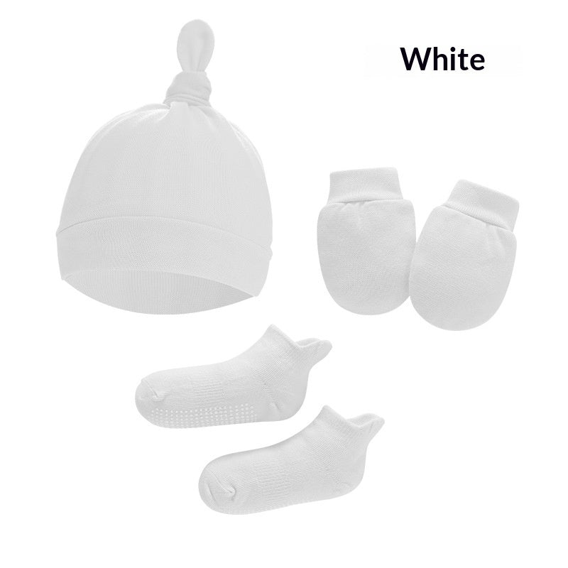 Newborn Hat Mittens And Socks Set With Rubber-soled Shoes - Cindi Book