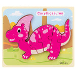 Baby Wooden Cartoon Dinosaur 3D Puzzle Jigsaw for Kids Montessori Early Learning Educational Puzzle Toys - Cindi Book