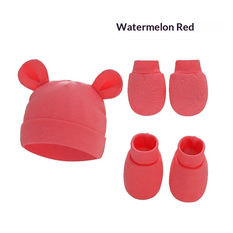 Newborn Hat Mittens And Socks Set With Rubber-soled Shoes - Cindi Book
