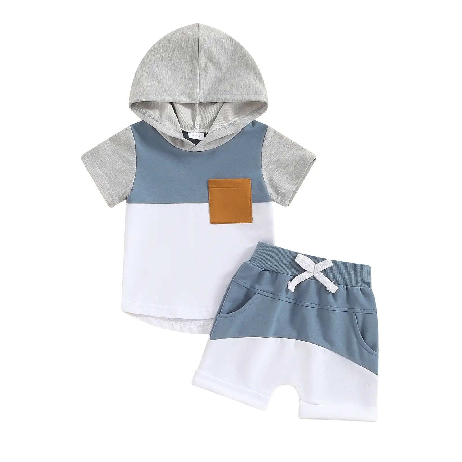 Boys And Girls Color-block Crew Neck Hooded Suits - Cindi Book