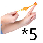 Catapult Launch Rubber Catapulted Chicken Toys Light Finger Prank Stretchy Flying Ejection Toy Slingshot Turkey Sticky - Cindi Book
