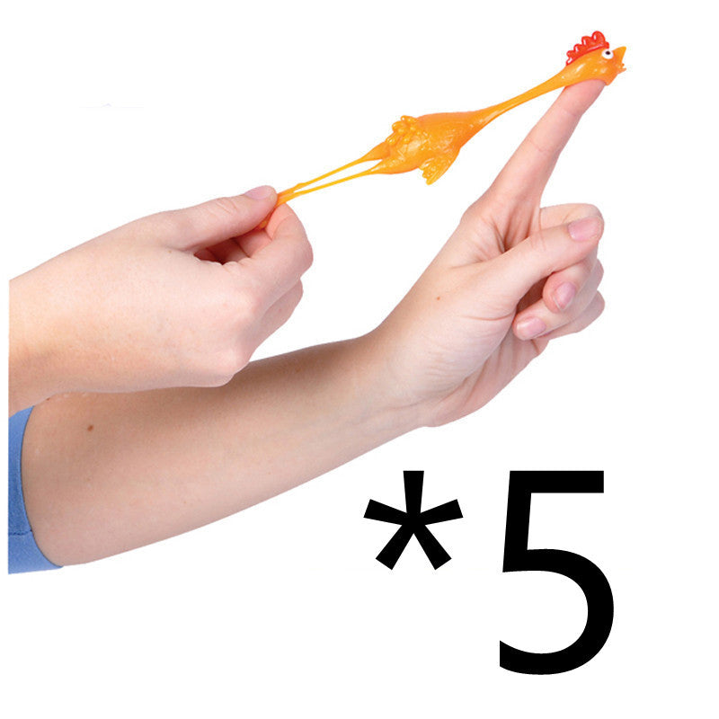 Catapult Launch Rubber Catapulted Chicken Toys Light Finger Prank Stretchy Flying Ejection Toy Slingshot Turkey Sticky - Cindi Book