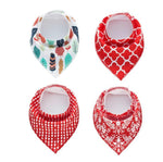 4pcs Lot Bibs Burp Cloth Print Arrow Wave Triangle Baby Bibs Cotton Bandana Accessories - Cindi Book