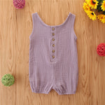 Baby Rompers Sleeveless Solid Color Cotton And Linen Rompers Baby Rompers - Cindi Book