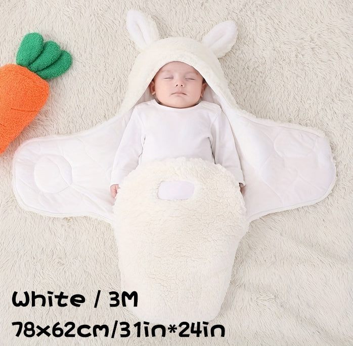 Super Soft Baby Sleeping Bag Fluffy Fleece Newborn Blanket Swaddle Blankets, Unisex Baby Wrap For Newborn Baby Boys Girls With Head-Protecting & Head-Supporting Function, Wearable Swaddle Sleep Sack - Cindi Book