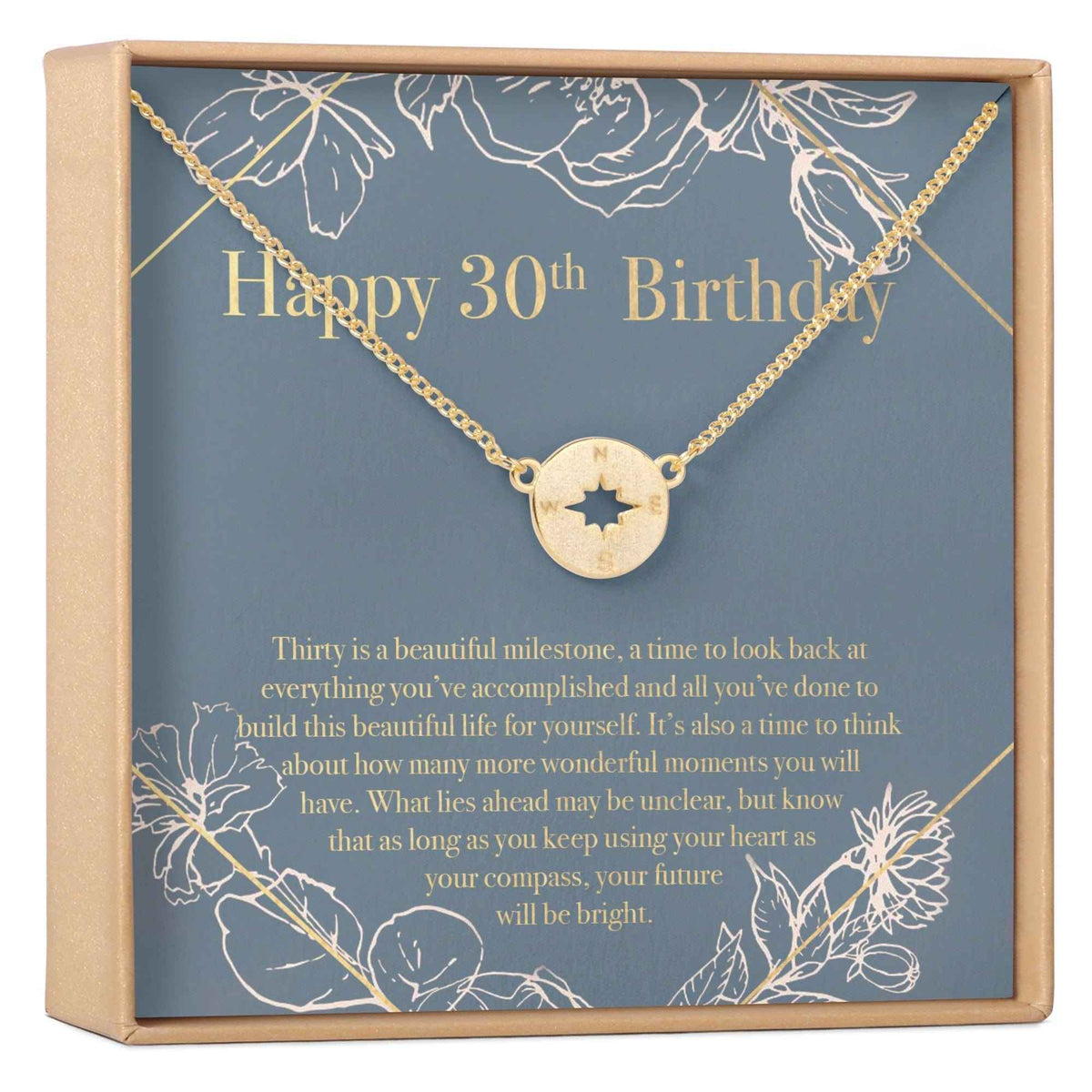 30th Birthday Necklace, Multiple Styles