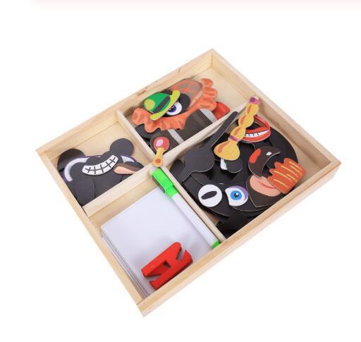 Montessori Magnetic Fun Puzzle Children's Wooden Puzzle Box Game Cartoon Educational Painting Toys For Children Gift Antistress - Cindi Book