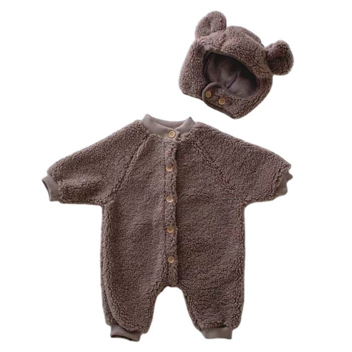 New Baby Button Plush Creeper for Autumn and Winter