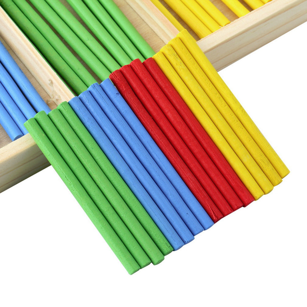 Math Manipulatives Wooden Counting Sticks Intelligence Montessori Math Wooden Color Calculation Education Enlightenment Toy - Cindi Book