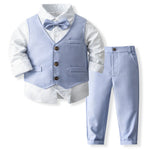 Boy's Waistcoat Suit Spring And Autumn Flower Girl Wedding Clothes Suit - Cindi Book